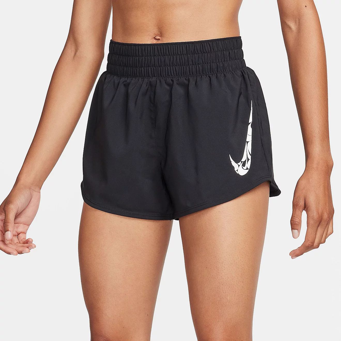 Nike Women's NK One Swoosh HBR Dri-FIT Mid-Rise Brief-Lined Shorts | Academy | Academy Sports + Outdoors
