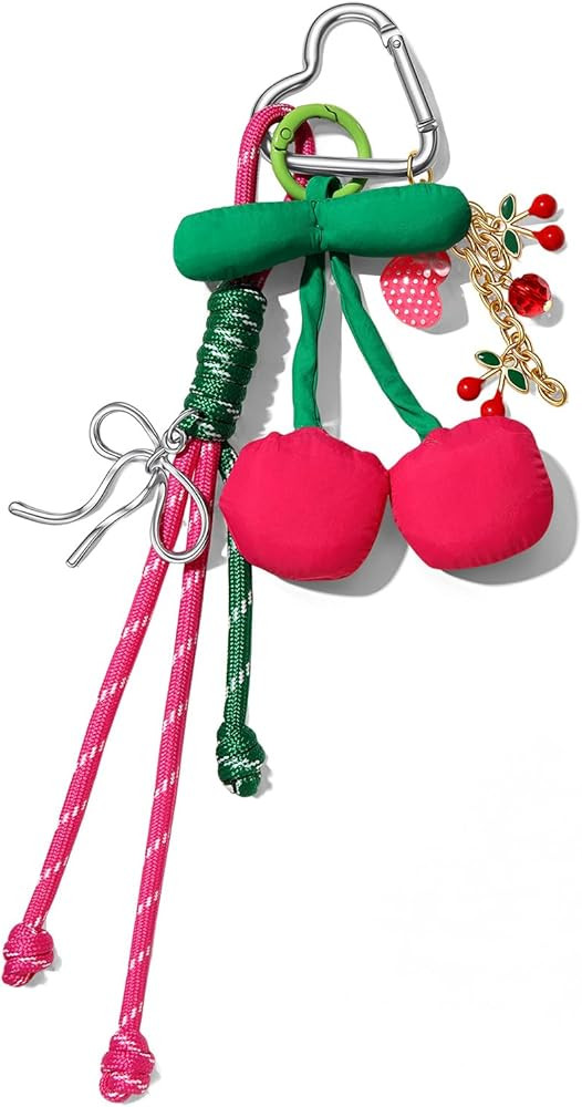 BVGA Cherry Bag Charms Keychain Cute Bear Strawberry Cherry Paracord Purse Charms Cute Bag Access... | Amazon (US)