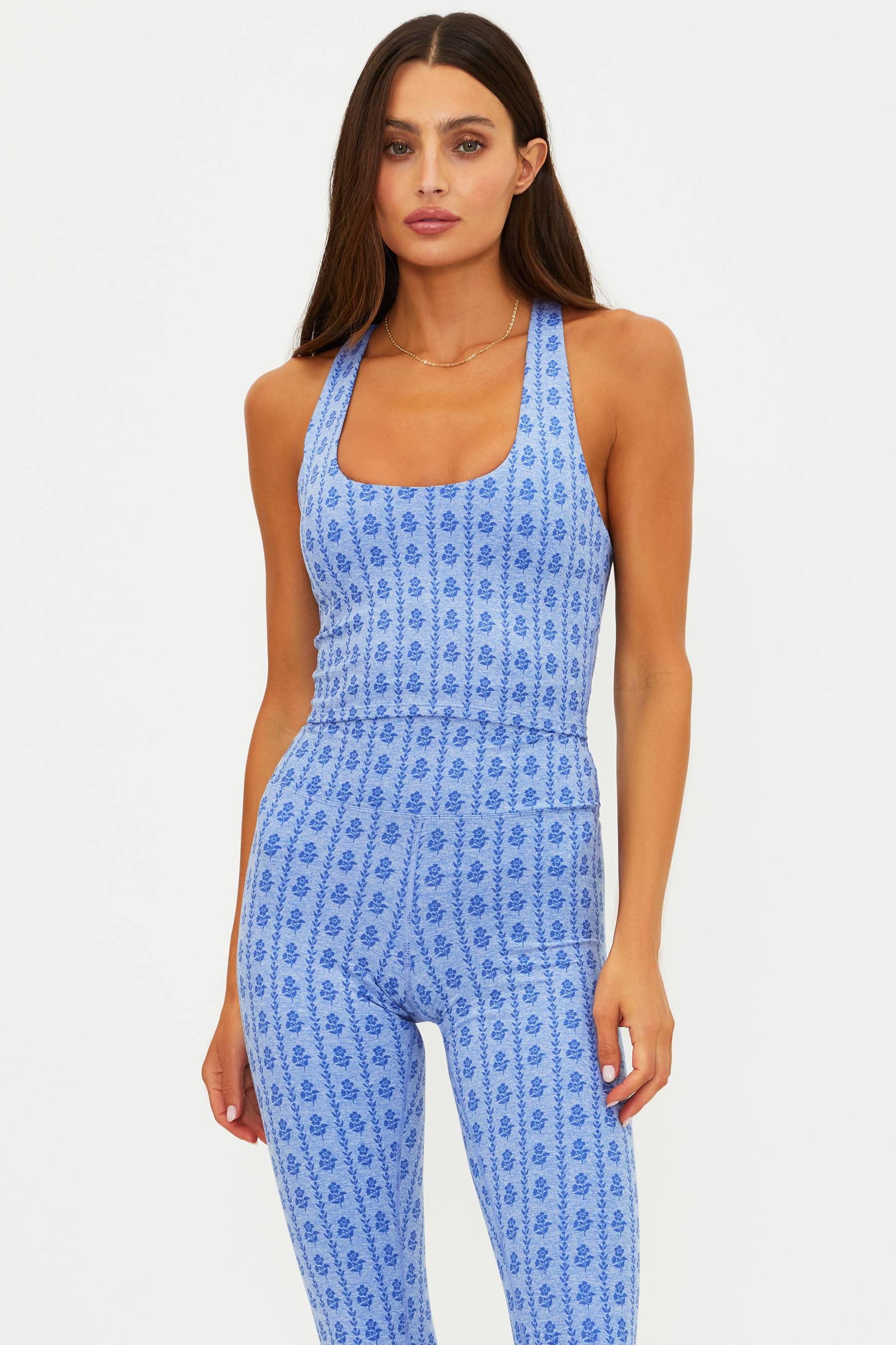 Yara Top Sapphire Soft Serve | Blue Floral Active Tank Top | Beach Riot | Beach Riot