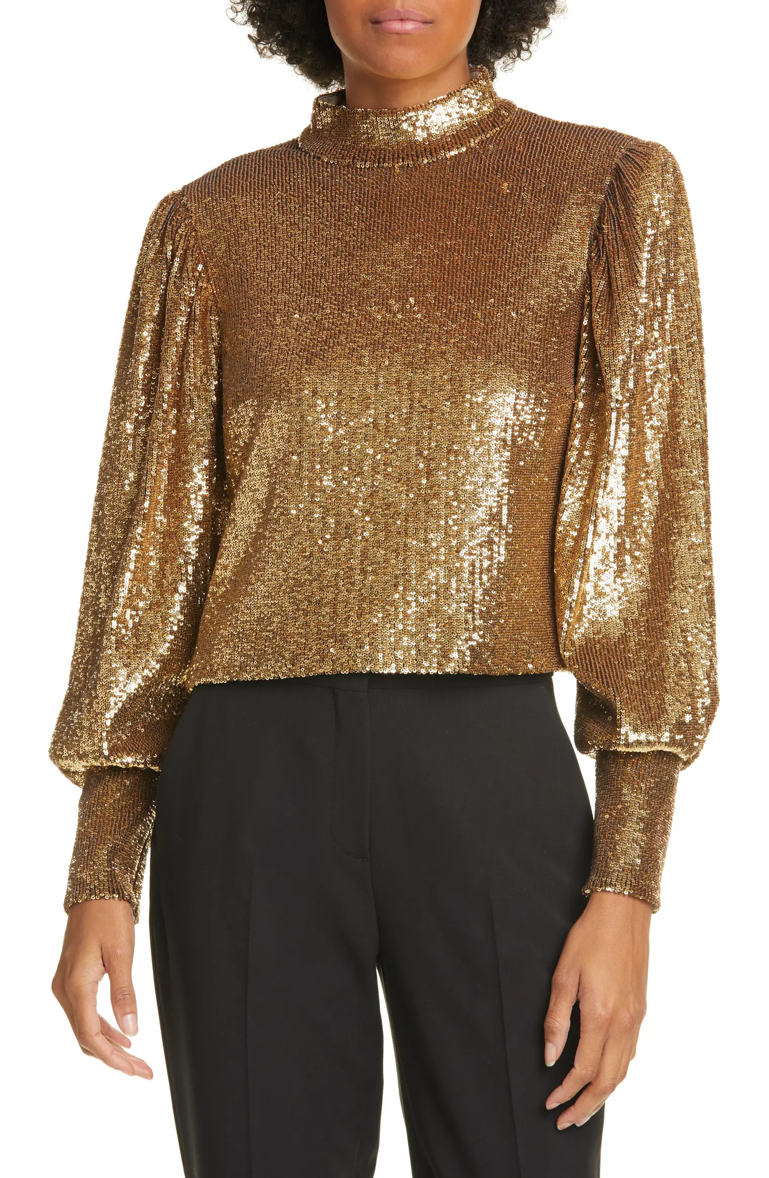 Margaret Sequin Mock Neck Top | Nordstrom