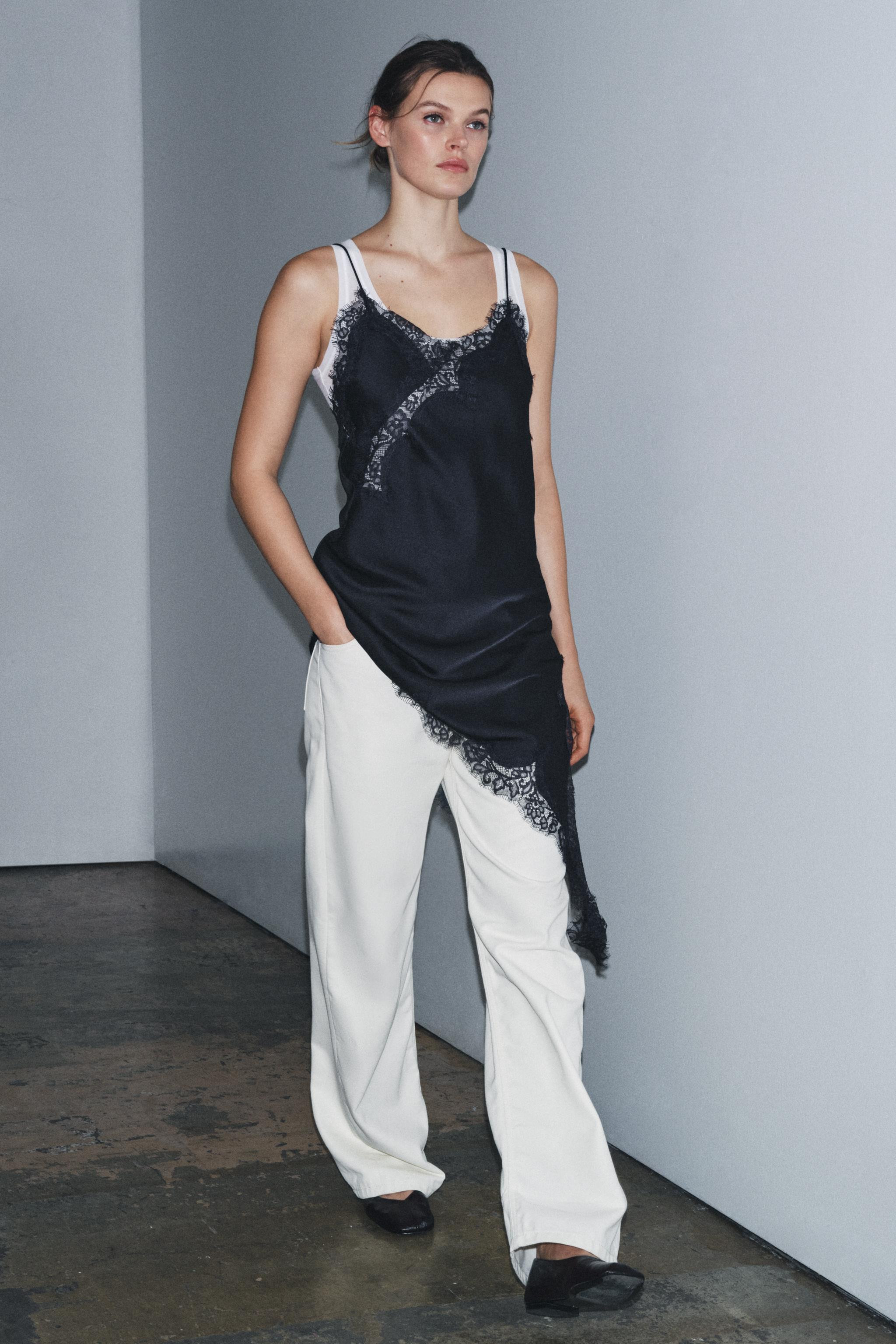 ZW COLLECTION ASYMMETRIC LACE DRESS | Zara US