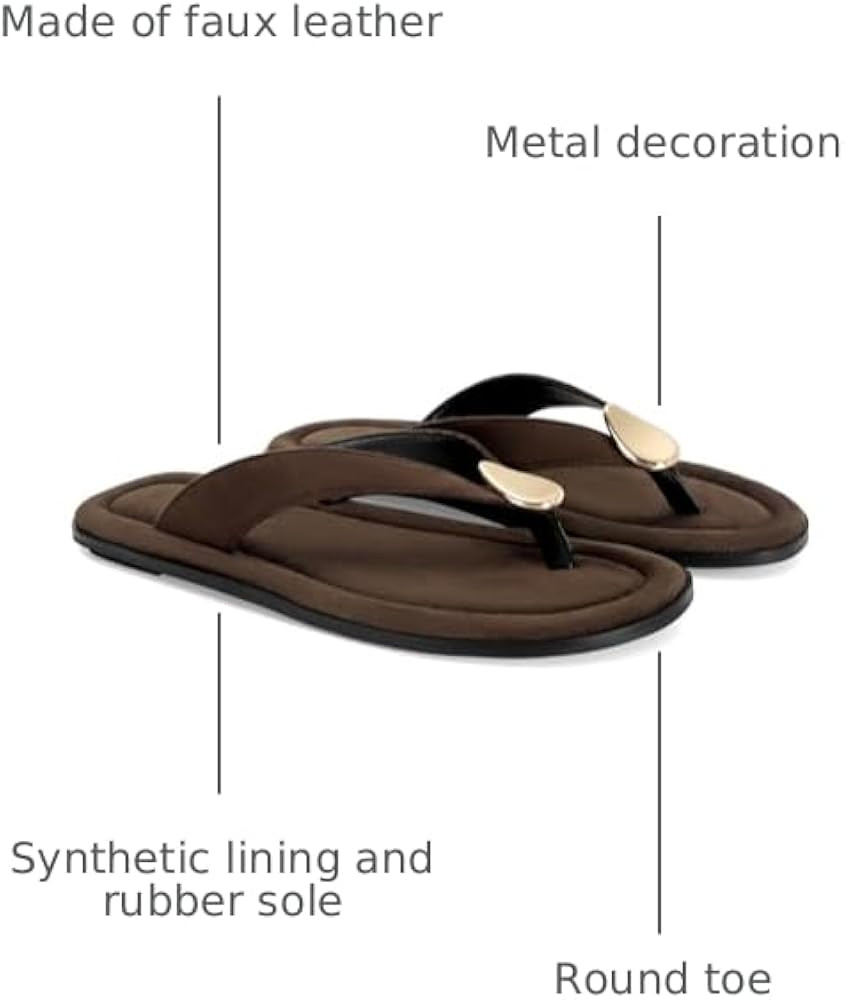 Women’s Suede Thong Sandals Flat Flip Flops with Metal Accent Slip On Comfortable Casual Summer... | Amazon (US)