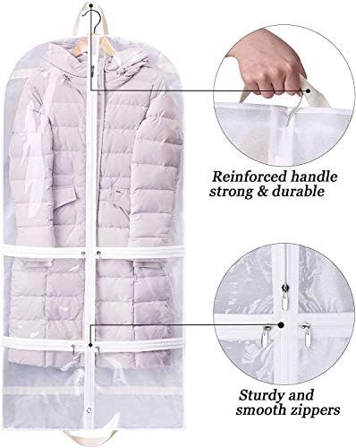 SLEEPING LAMB 50'' Clear Garment Bags Hanging Clothes Bags for Closet Storage with Pockets for Dress | Amazon (US)