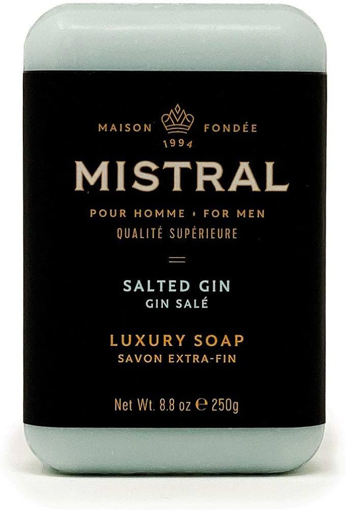 Mistral Bar Soap Organic, Salted Gin, Large Bar | Amazon (US)