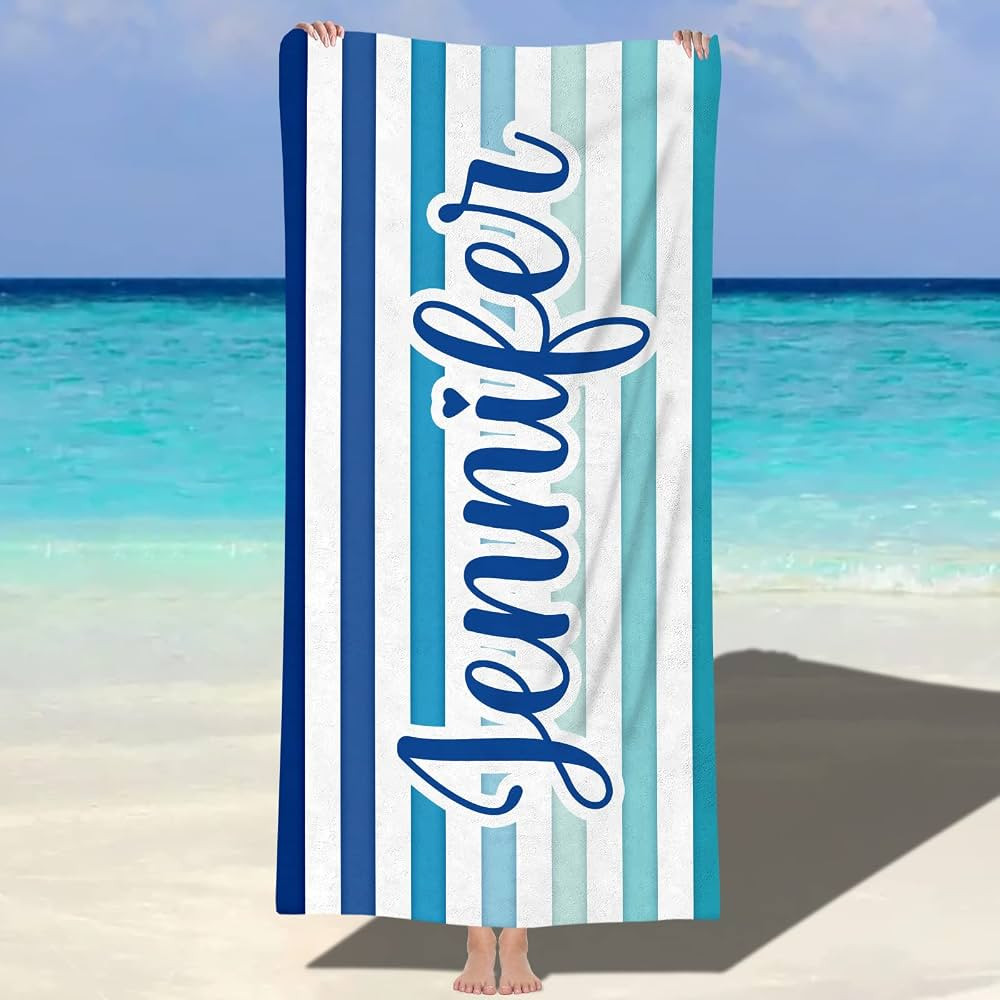 NIBESSER Personalized Beach Towels with Names for Kids Adults Microfiber Quick Dry Custom Travel ... | Amazon (US)