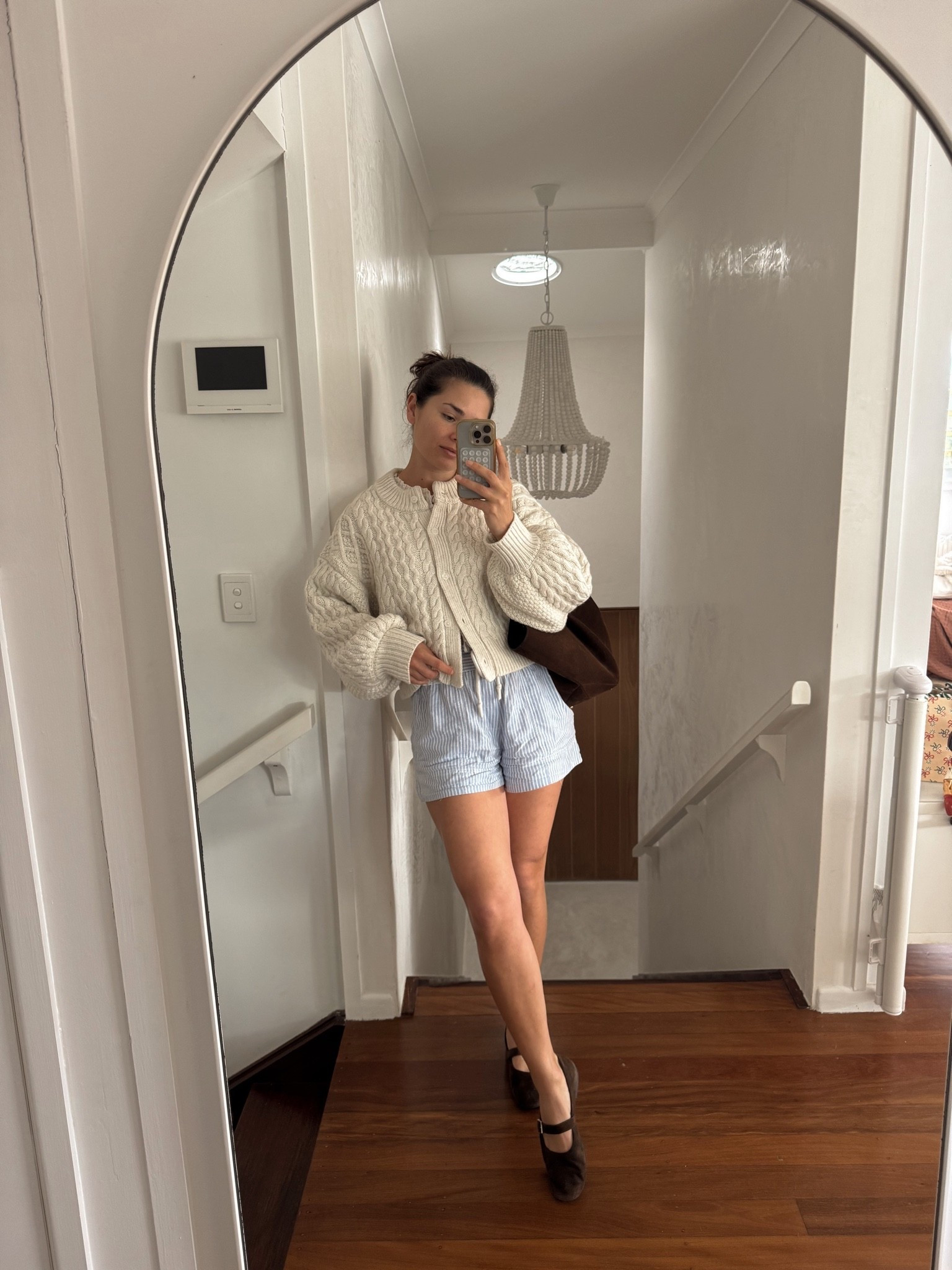 Casual ootd ~ the cosiest cable knit cardigan and shorts combo #ltkcoastal #cableknit

#LTKaustralia #LTKsummer