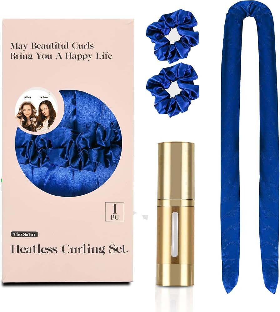 Satin Heatless Hair Curler Set-Smooth Wavy Styling Overnight Curling Rod Headband, No Heat Hair R... | Amazon (US)