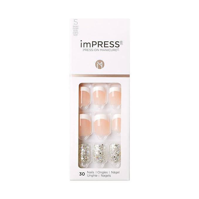 KISS imPRESS Press-On Manicure, Nail Kit, PureFit Technology, Short Press-On Nails, Time Slip', I... | Amazon (US)