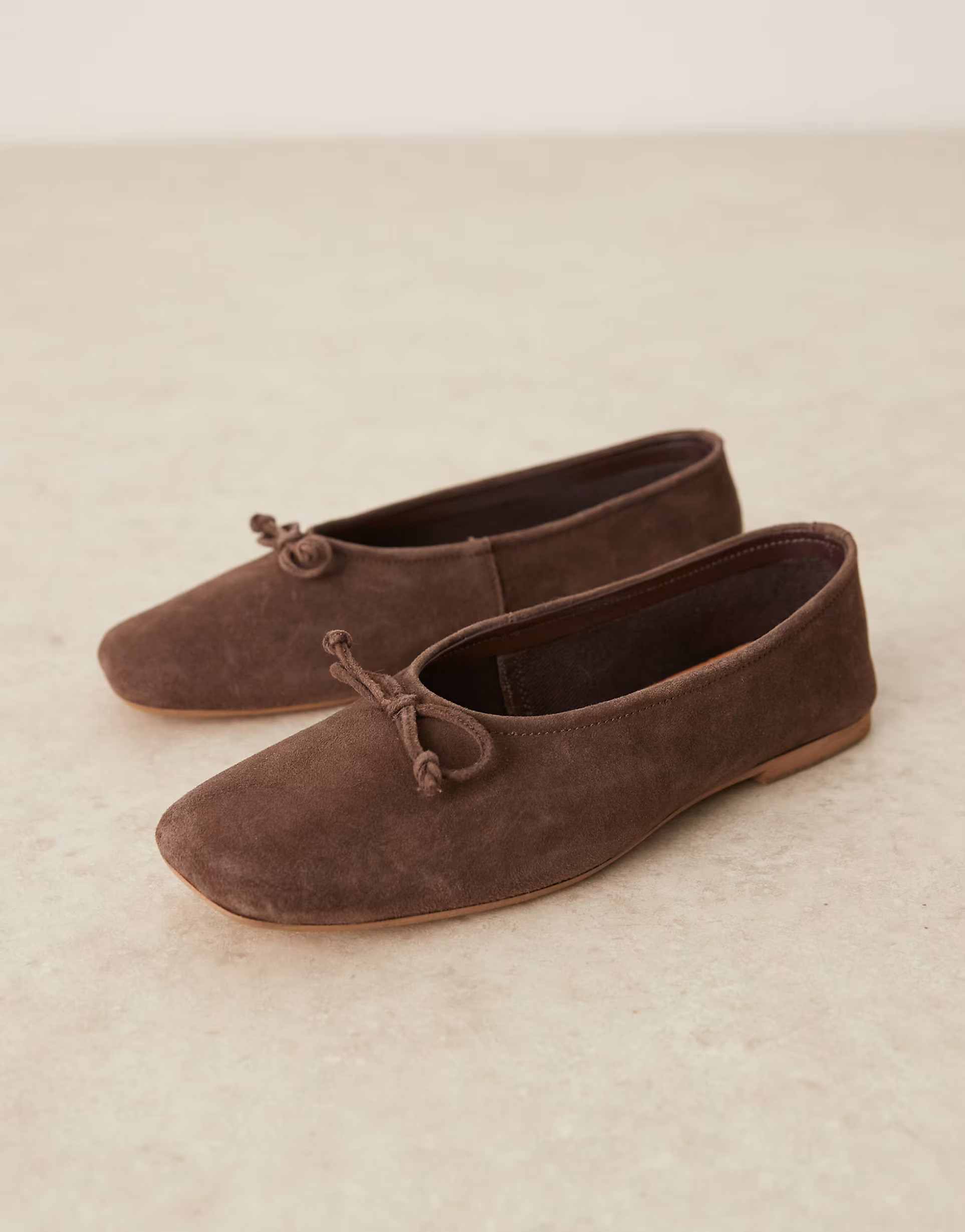 ASOS DESIGN Landmark suede high-vamp ballets in brown | ASOS (Global)