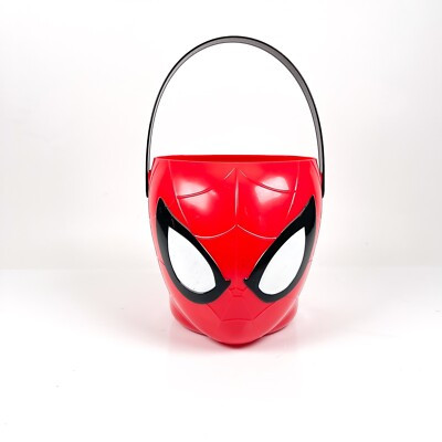 Marvel Spiderman Head Halloween Candy Bucket Kids Superhero Spider Red | eBay US