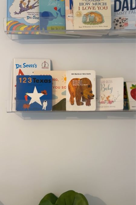 Acrylic shelves for Aiden’s nursery. We use them as book shelves! Neutral nursery. Clear bookshelf for kids room. 

#LTKhome #LTKbump #LTKbaby