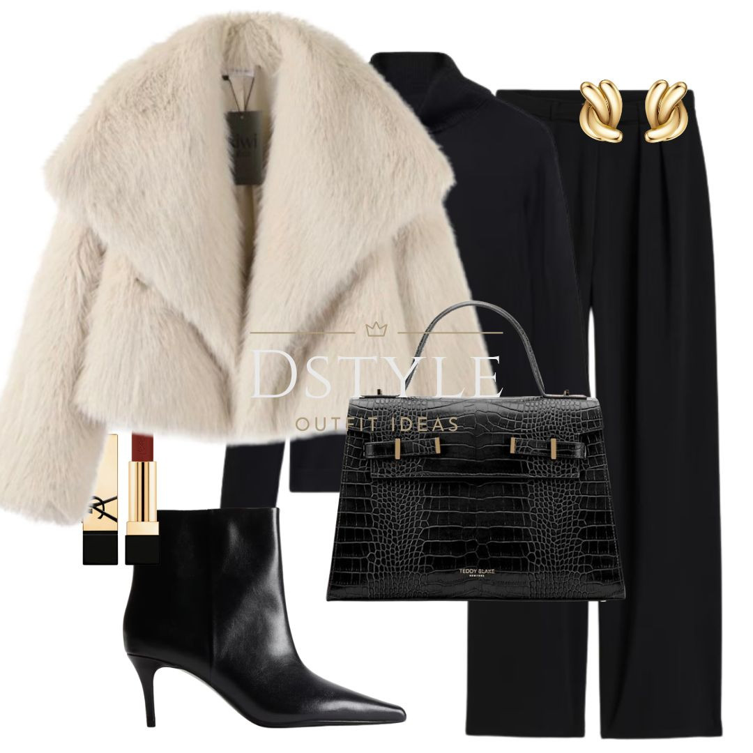  Cream faux fur coat, black fine knit sweater, black trousers, black heeled boots, black croco bag

 

#LTKStyleTip #LTKWorkwear #LTKItBag