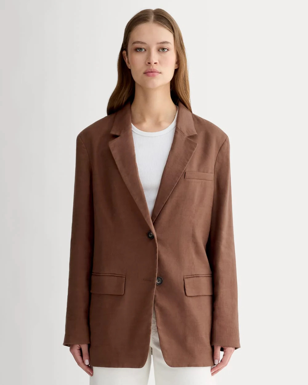 The Oversized Blazer in Stretch Linen | Cedarwood | Everlane