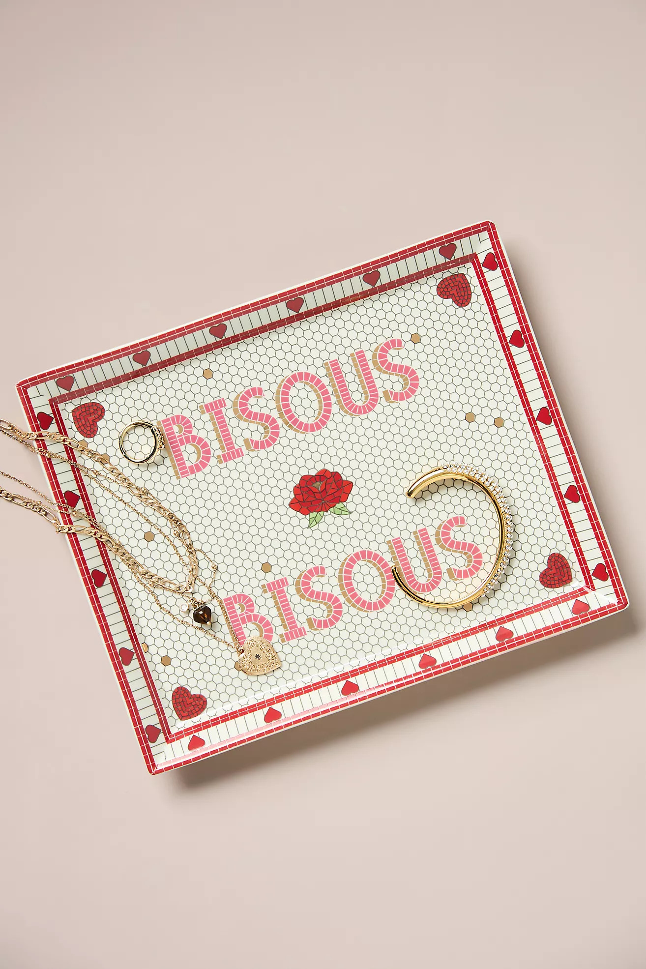 The Bistro Tile Stoneware Vanity Tray: Valentine's Edition | Anthropologie (US)
