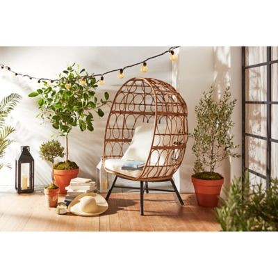 Bee & Willow™ Home Stationary Egg Chair in Brown | Bed Bath & Beyond | Bed Bath & Beyond