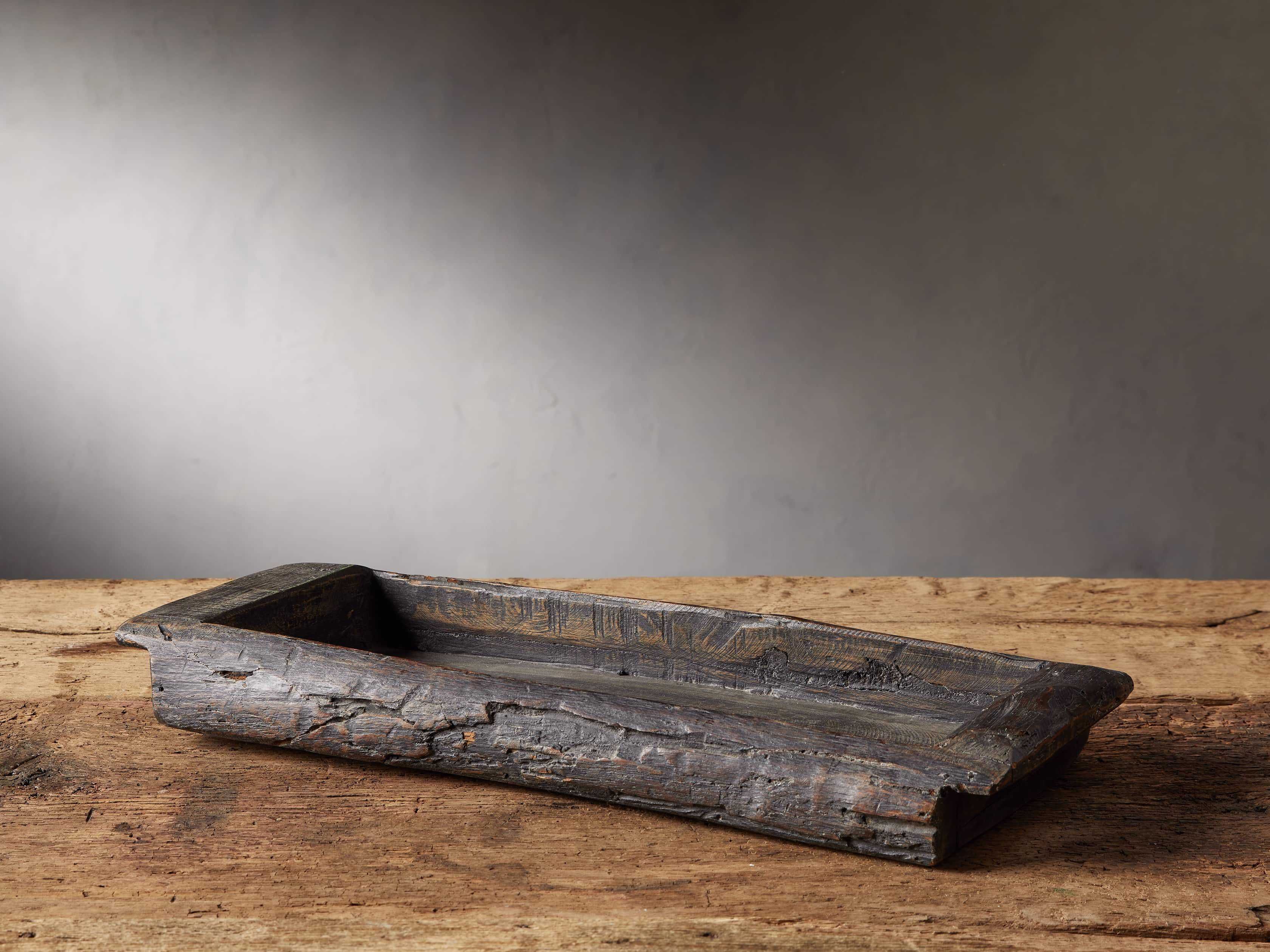 Reclaimed Wood Tray in Black | Arhaus