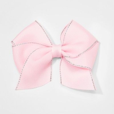 Girls' Lurex Edge Bow Salon Clip - Cat & Jack™ Pink | Target