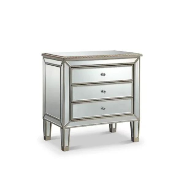 Bannruod 3 - Drawer Nightstand in Silver | Wayfair North America