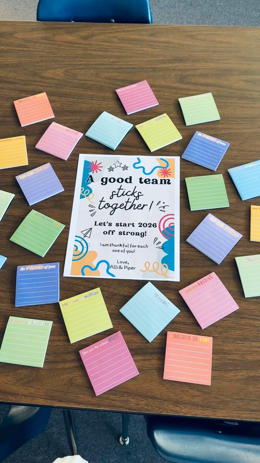 January staff appreciation goodie for my middle school coworkers!