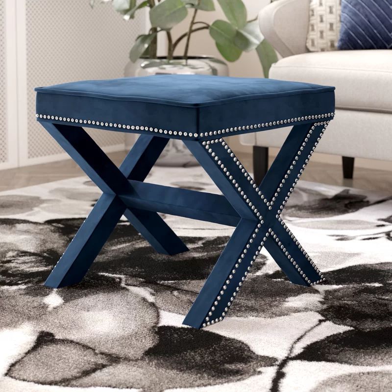 Norfolk 20.5'' Wide Velvet Square Standard Ottoman | Wayfair North America