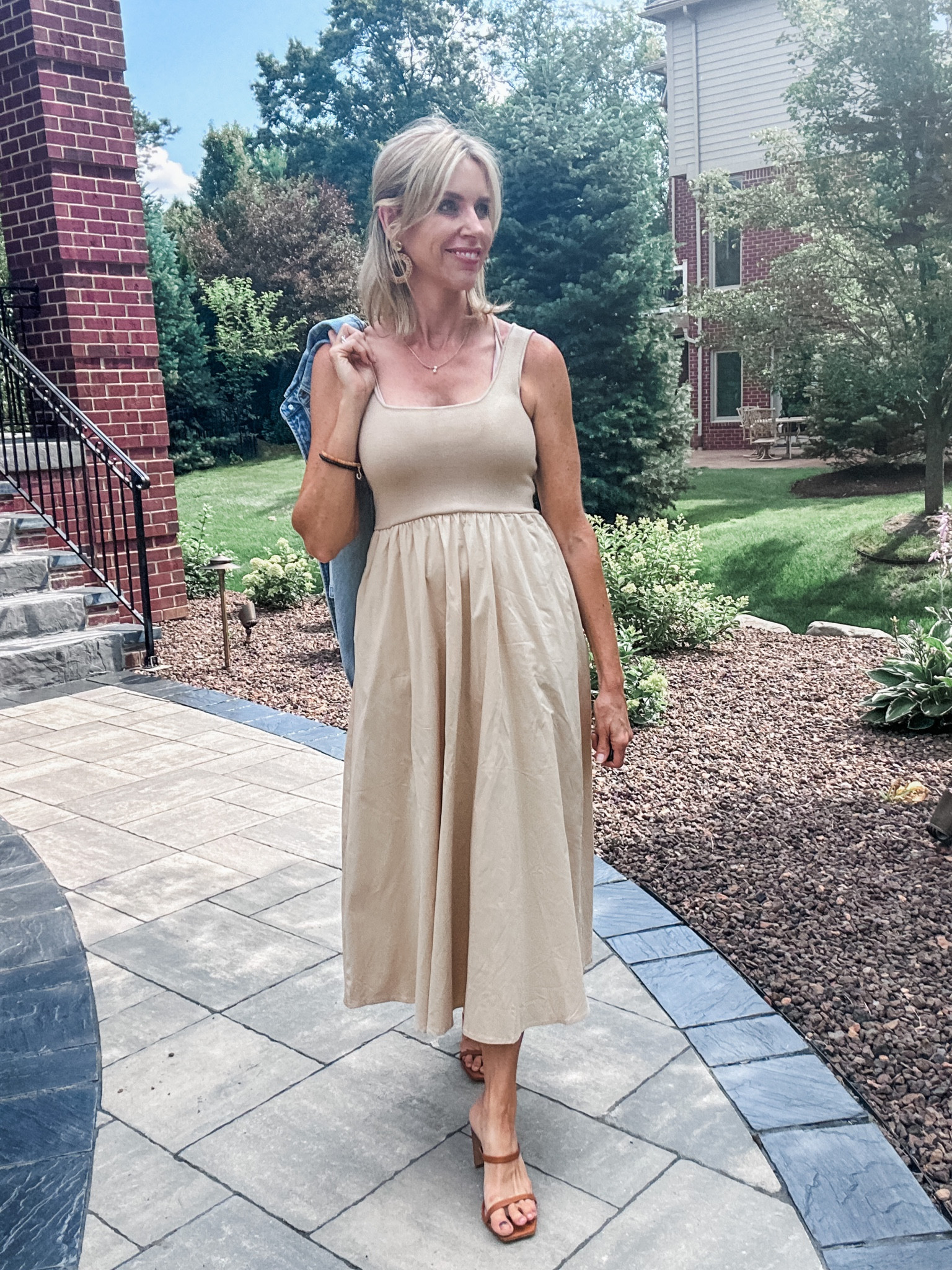 princess polly baby blue dress Beige Midi Dress - Free Shipping & Returns