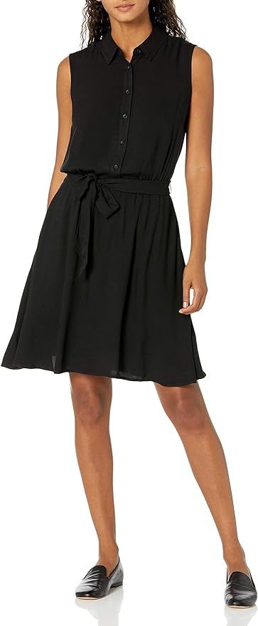 Amazon Essentials Women's Sleeveless Woven Shirt Dress | Amazon (US)