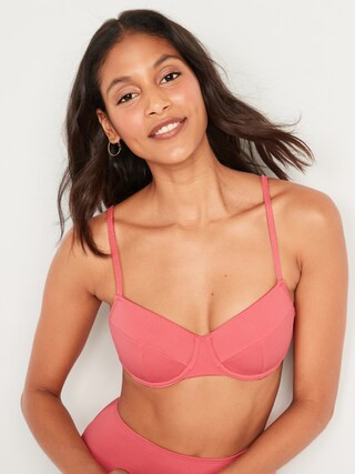 Piqué Underwire Bikini Swim Top for Women | Old Navy (US)