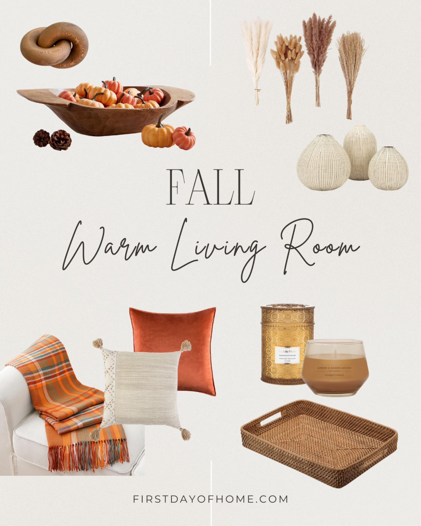 This fall living room decor has a warm, cozy vibe with a mix of neutral accents and pops of amber and yellow. Fall throw pillows, fall throw blankets, fall stems, fall coffee table decor #falllivingroom #falldecor #fallpillows #fallthrows #fallcoffeetable #fallstems

#LTKunder100 #LTKhome #LTKSeasonal