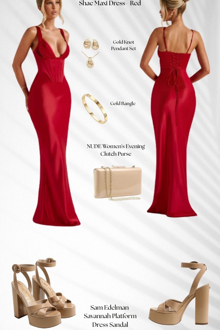 Red hot moment in a maxi 🔥 Valentine’s Day ready! Shae Maxi Dress (red) + nude platform heels + nude clutch + gold jewelry

#LTKgrwm #LTKootd #LTKValentine