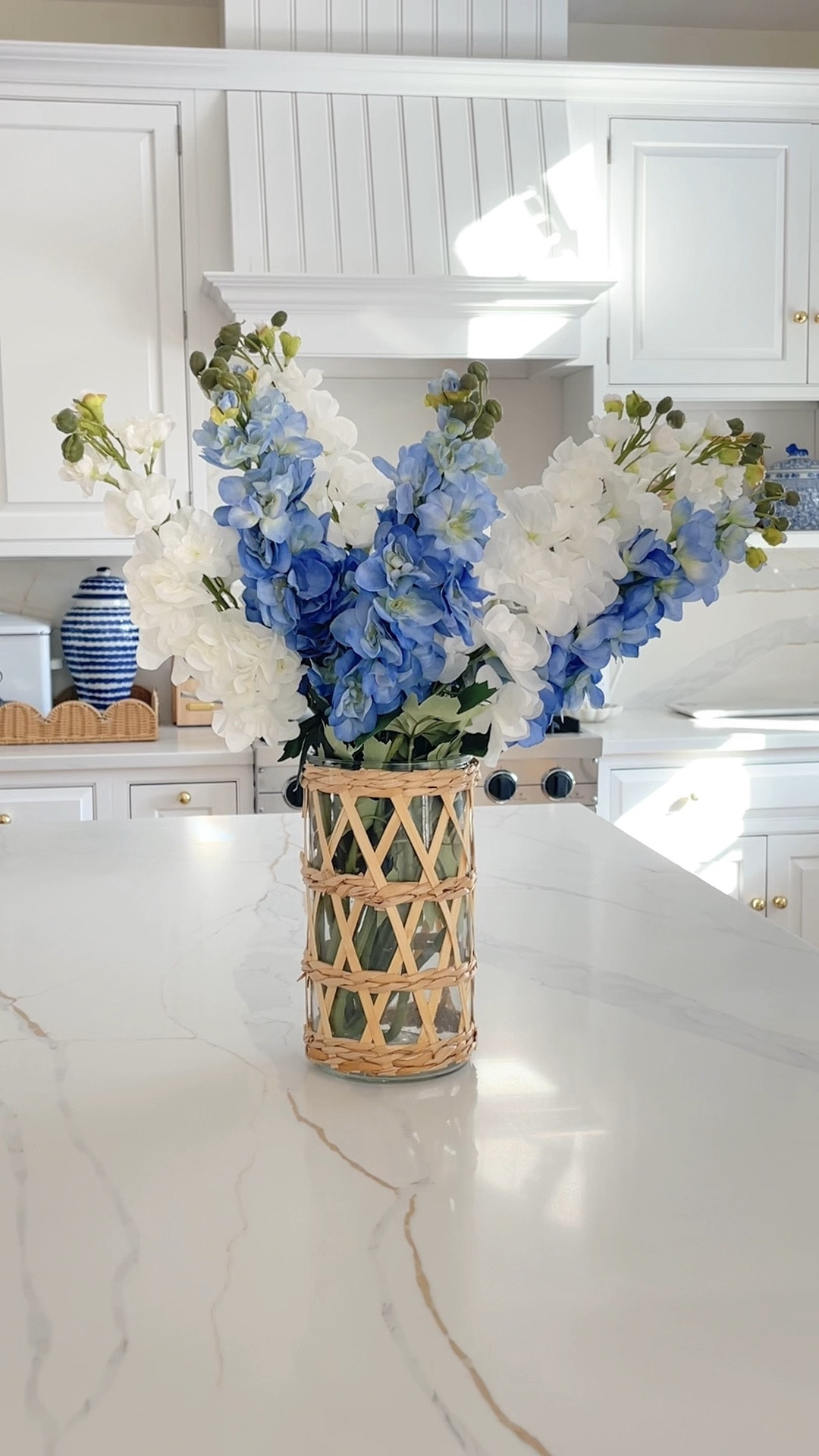 These are the MOST LIFELIKE artificial florals I have ever ordered off of Amazon!! These faux delphinium stems come in a pack of 5 and the color variation, especially on the blue is SO GOOD!! 👏🏻👏🏻👏🏻

 I love the new Serena & Lily faux florals that they came out with but their price is 😬 I mixed these Amazon stems with 4 white & 4 blue 🤍🩵

#LTKFindsUnder50 #LTKHome #LTKWatchNow