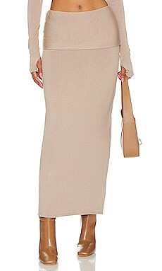 NBD Tosca Fold Over Maxi Skirt in Taupe from Revolve.com | Revolve Clothing (Global)