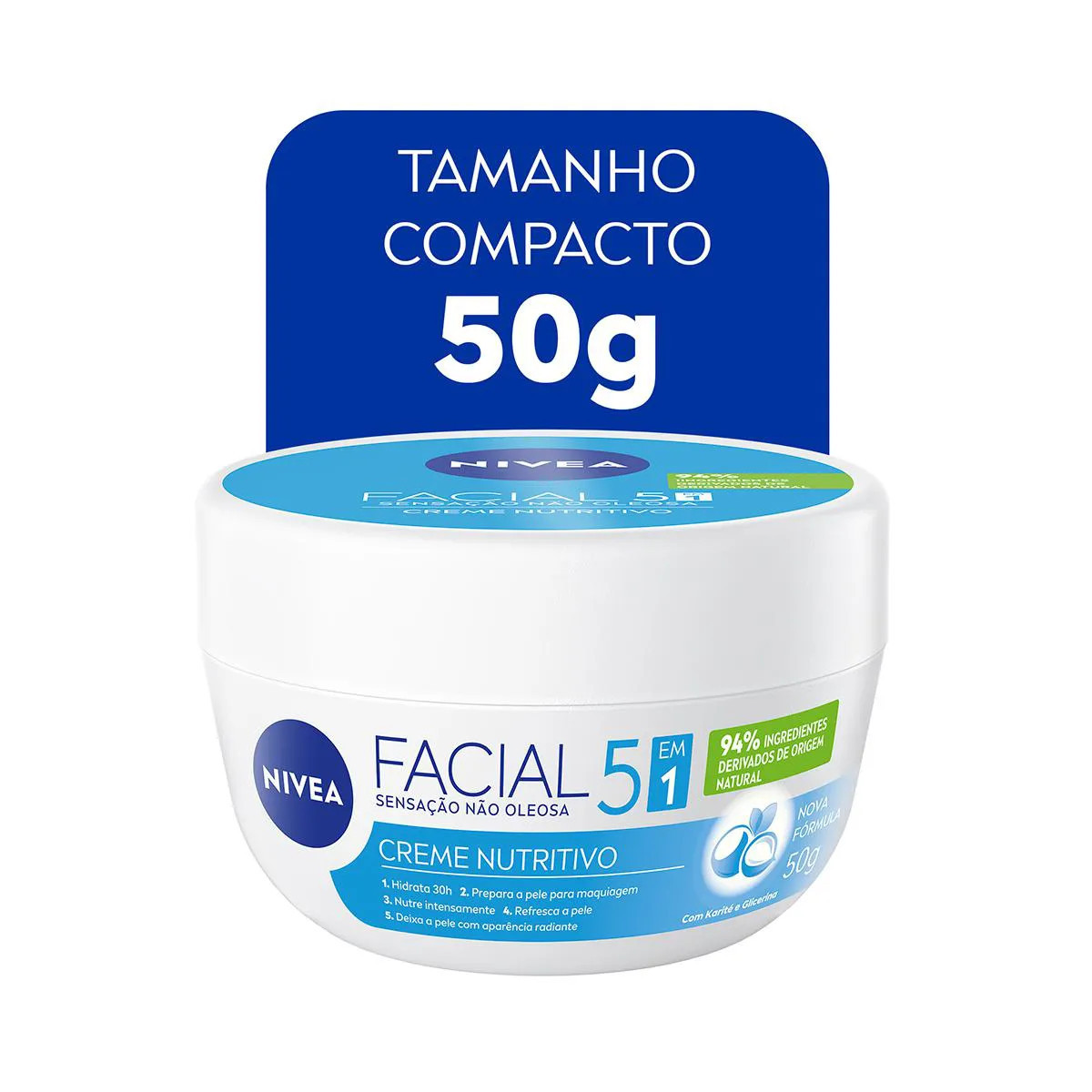 Creme Hidratante Facial Nivea Nutritivo 5 Em 1 50G | DrogaRaia (BR)