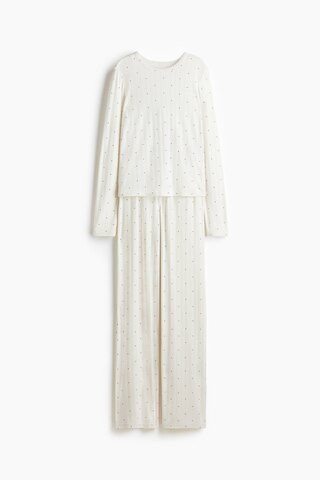 H & M - Pointelle Jersey Pajamas - White | H&M (US + CA)