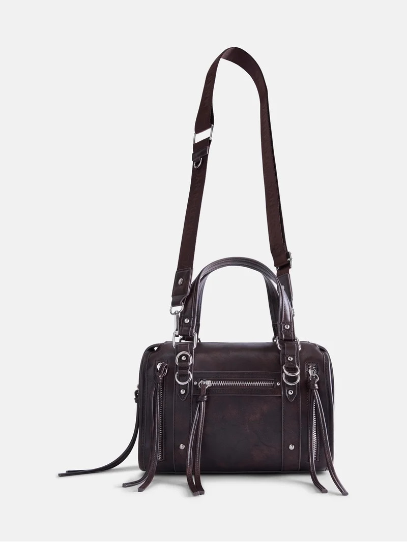 Madden NYC Women's Soft Zipper Satchel Handbag, Brown | Walmart (US)