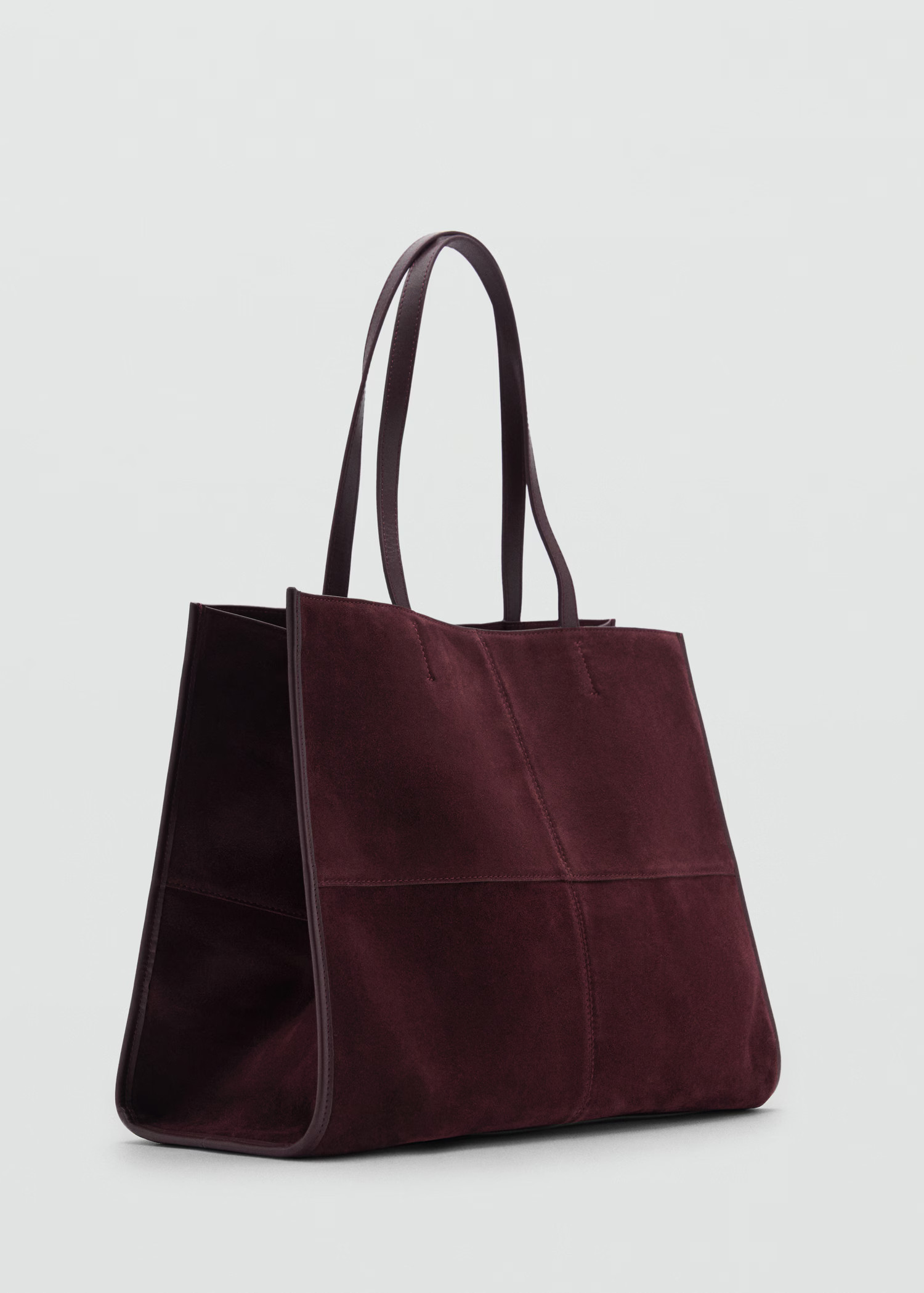 Leather shopper bag with stitching - Women | MANGO USA | Mango (US/MX/AU)