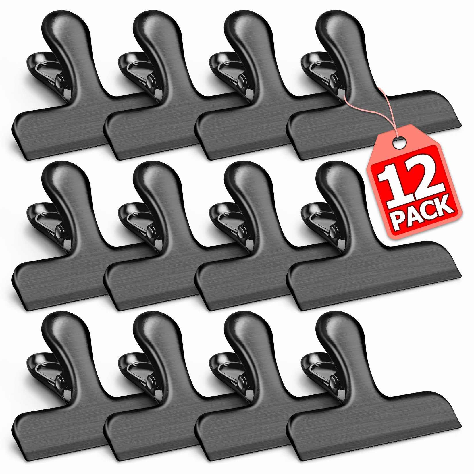 VNDUEEY 12 Pack Stainless Steel Chip Clips, Bag Clips for Food, Heavy Duty Chip Clip for Kitchen ... | Amazon (US)