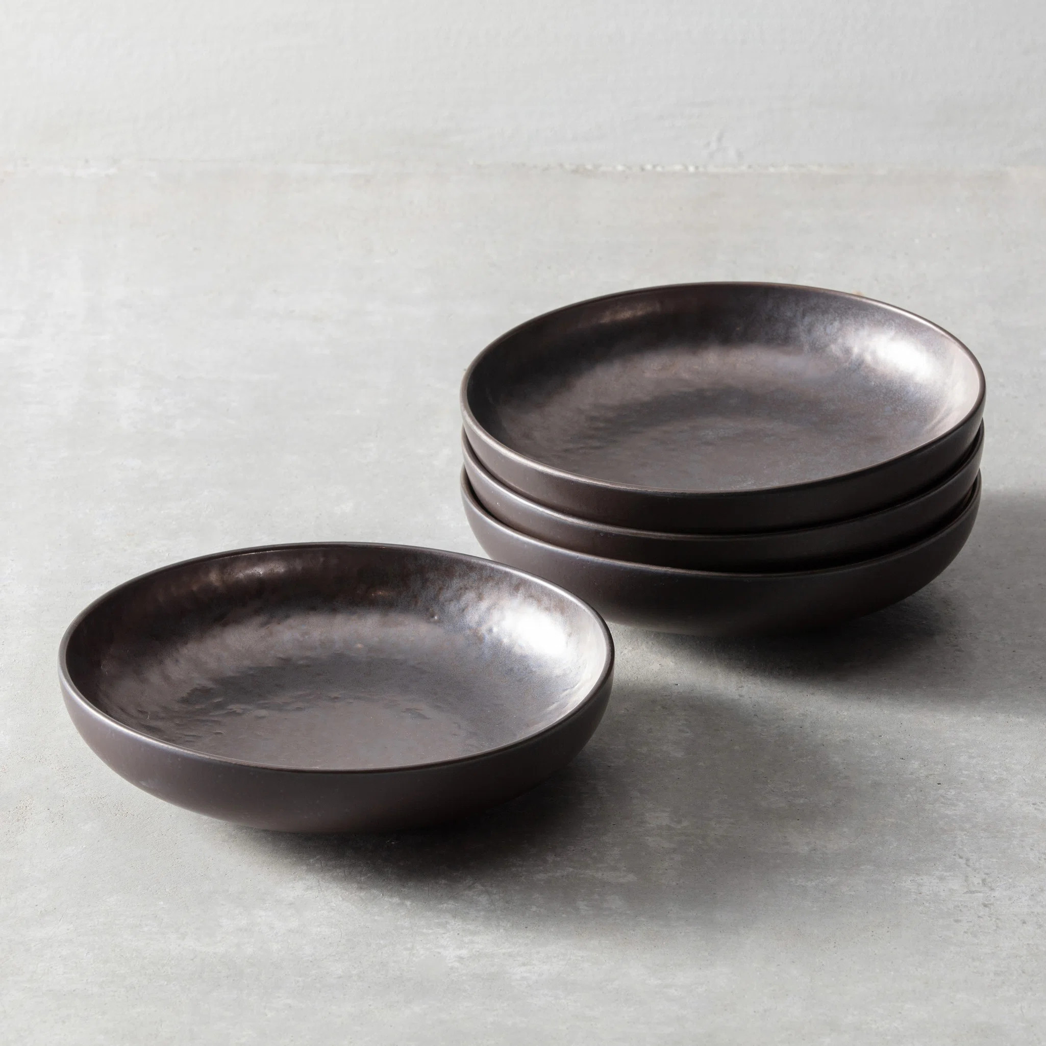 Fortessa Nivo Stoneware, 10.25" Dinner Bowl (Set of 4), Mettalic | Wayfair North America