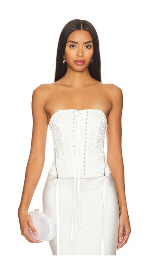 Lilibet Corset Top in White | Revolve Clothing (Global)