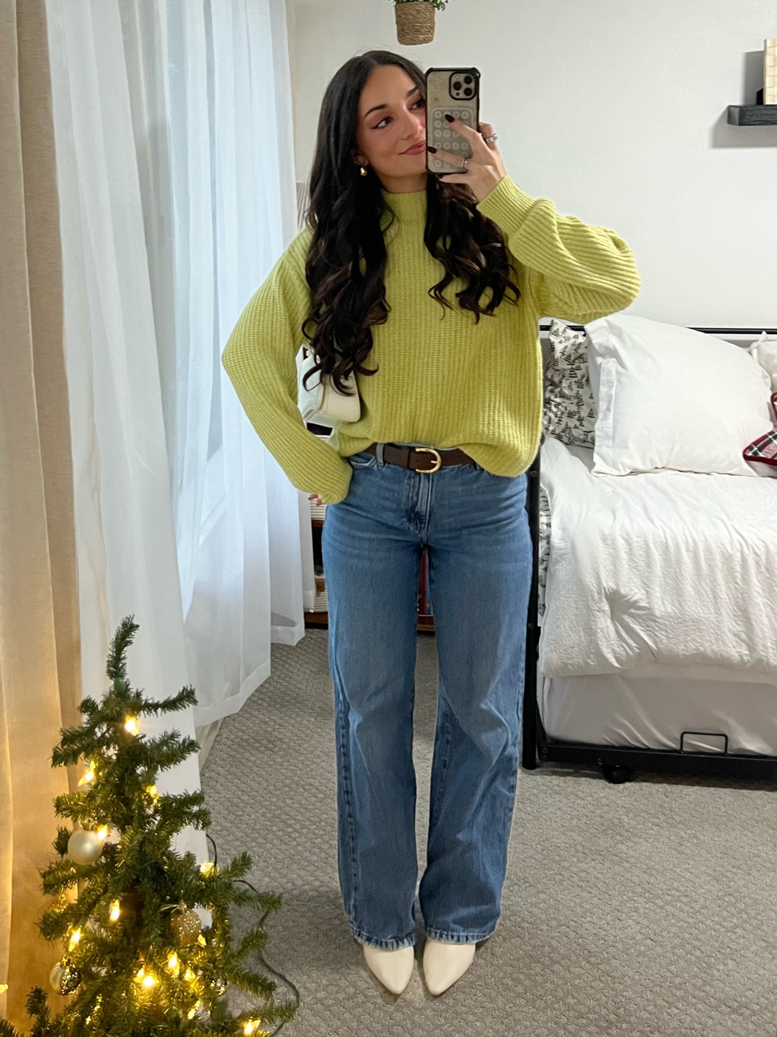 thanksgiving/friendsgiving outfit of the day! Obsessed with this old navy sweater - SO soft and the perfect length for tucking. wearing a small & it’s on sale for Black Friday! Boots are old from urban outfitters but linking similar 

holiday outfit, holiday sweater

#LTKSaleAlert #LTKHoliday #LTKCyberWeek