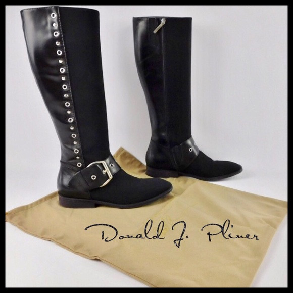 Donald J. Pliner Gale Black Crepe Riding Boots 6.5 | Poshmark