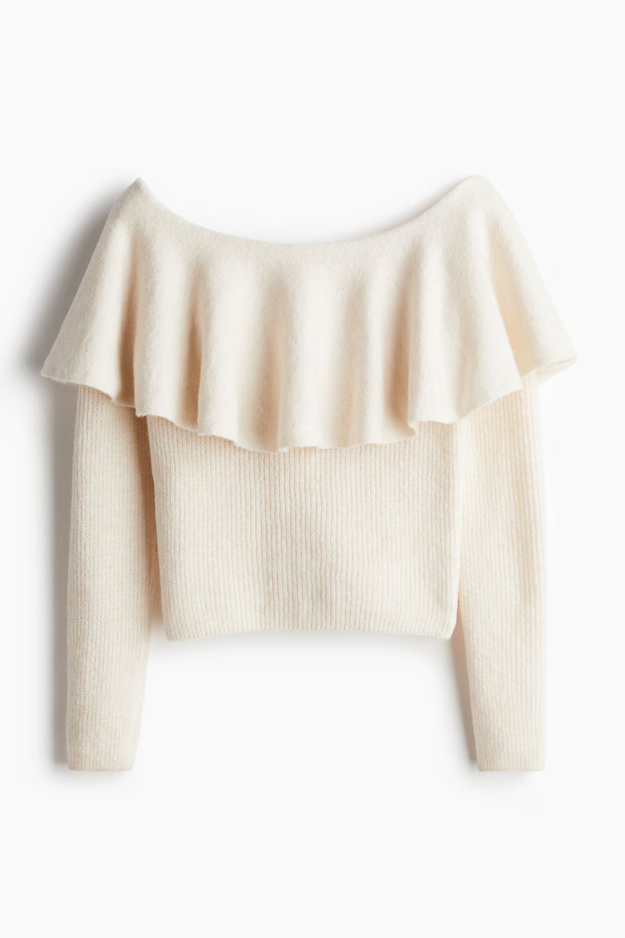 Flounced off-the-shoulder jumper | H&M (UK, MY, IN, SG, PH, TW, HK)