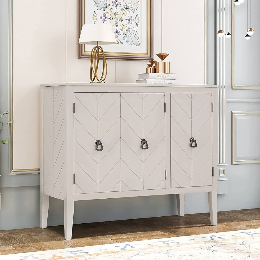 BEDGJH Accent Storage Cabinet Wooden Cabinet w/Adjustable Shelf,Modern Console Table Storage Cabi... | Amazon (US)