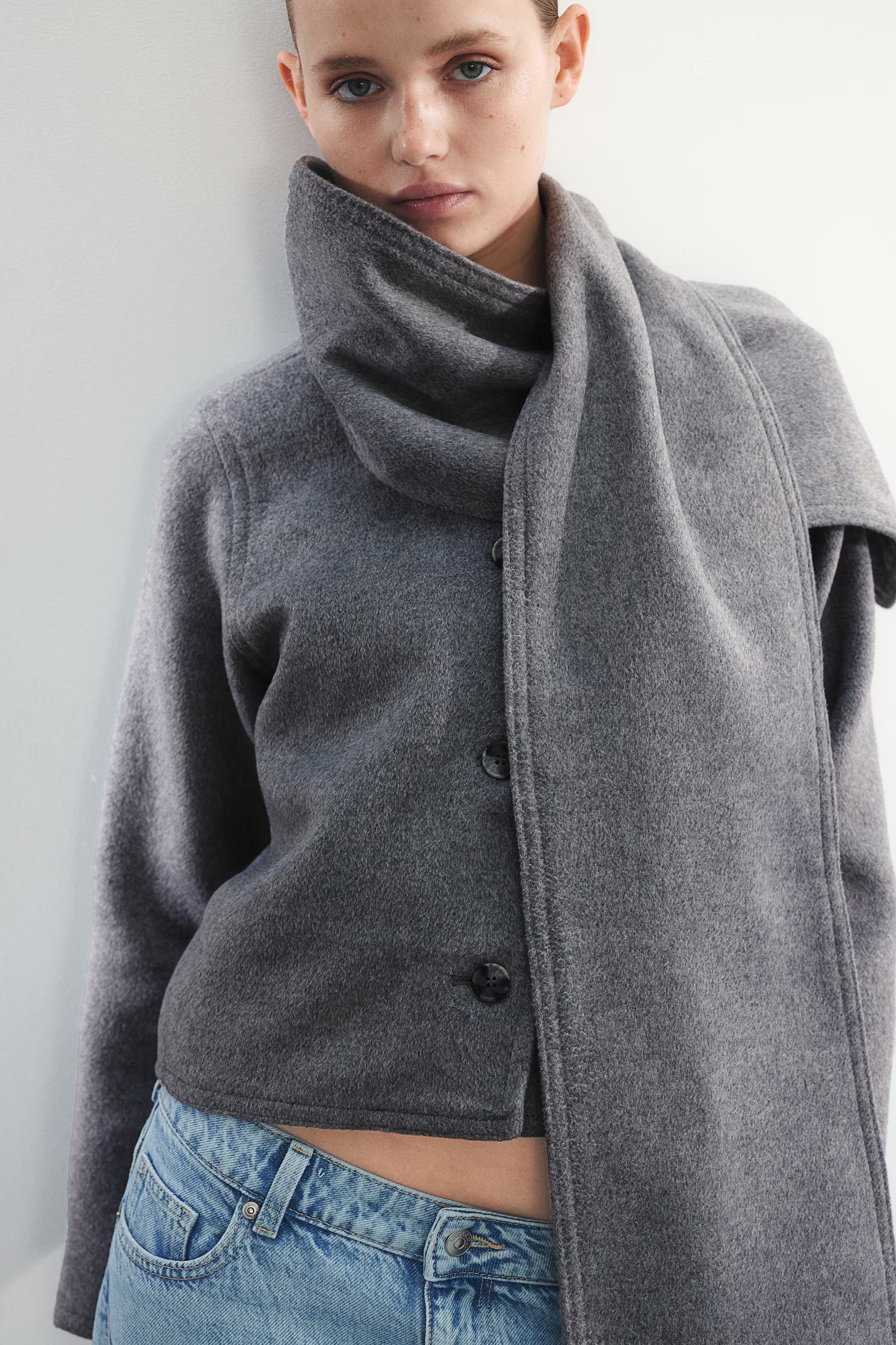 Felted Jacket with Scarf | H&M (US + CA)