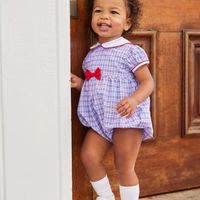 Paddington Plaid Bubble - Girls Outfit with Bow | Little English