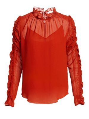 Ruched Georgette Blouse | Saks Fifth Avenue