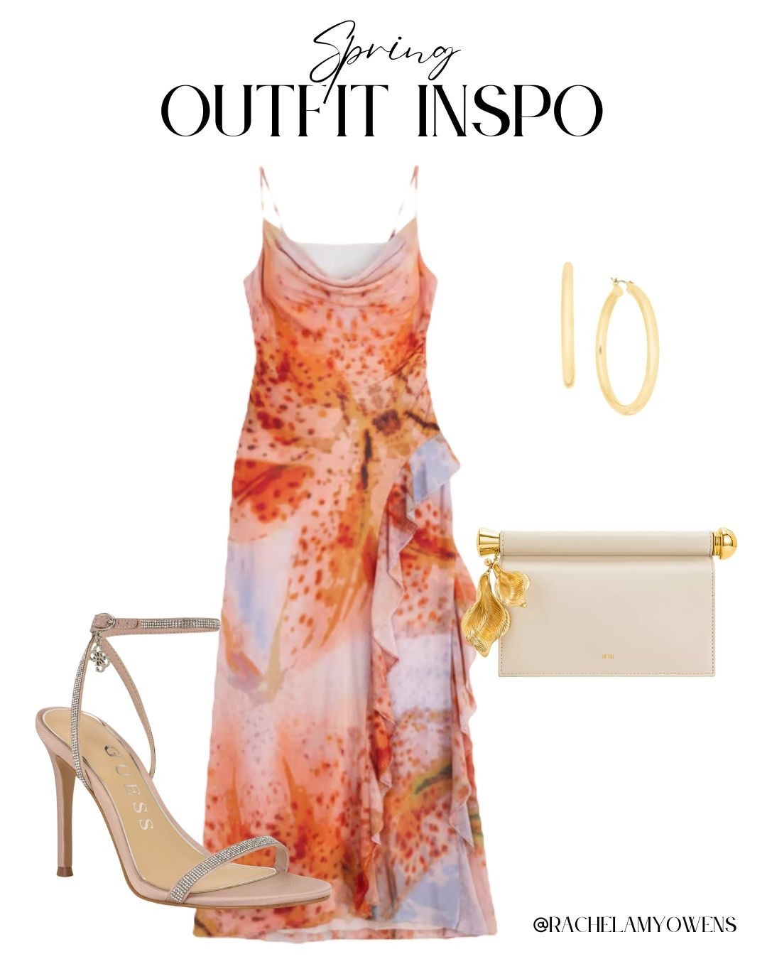 Floral Mesh Moment! 🌸

Elevate your next spring event with this stunning, sophisticated wedding guest look—featuring chic finds from Macy’s! ✨

I am obsessed with the statement piece: a beautiful peach and orange abstract floral print maxi dress featuring a cowl neckline and delicate ruffle detailing. I love balancing the vibrant gown with sleek, neutral accessories: a structured cream clutch with gold leaf charms and shimmering silver stiletto sandals. Finish the look with bold gold hoop earrings for a touch of polished, high-fashion glam!

#OOTD
#MacysLove
#WeddingGuest
#SpringDress
#FloralPrint
#Macy’sFinds
#SpringFashion
#FeminineStyle
#EverydayChic
#LTKStyle
#DateNightOutfit
#RomanticStyle
#FormalWear
#EveningLook
#StylingInspo

#LTKWedding #LTKspring #LTKootd