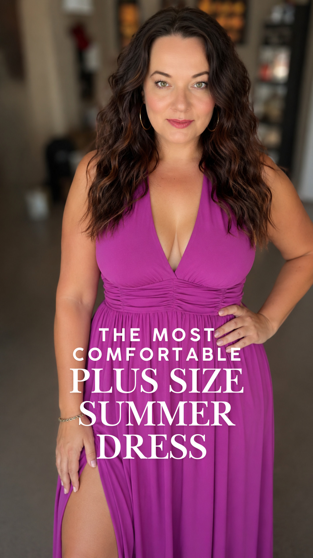 When comfort meets gorgeous, you get this. This bright purple halter maxi dress is soft, stretchy, and flattering in all the right places, with a deep V neckline and front slit that make it feel just a little bit fancy without any effort at all. Perfect for summer brunches, vacations, outdoor weddings, or honestly just running errands when you want to feel like the main character. Plus size summer dressing does not get better than this 

 #LTKOver40 #LTKPlusSize