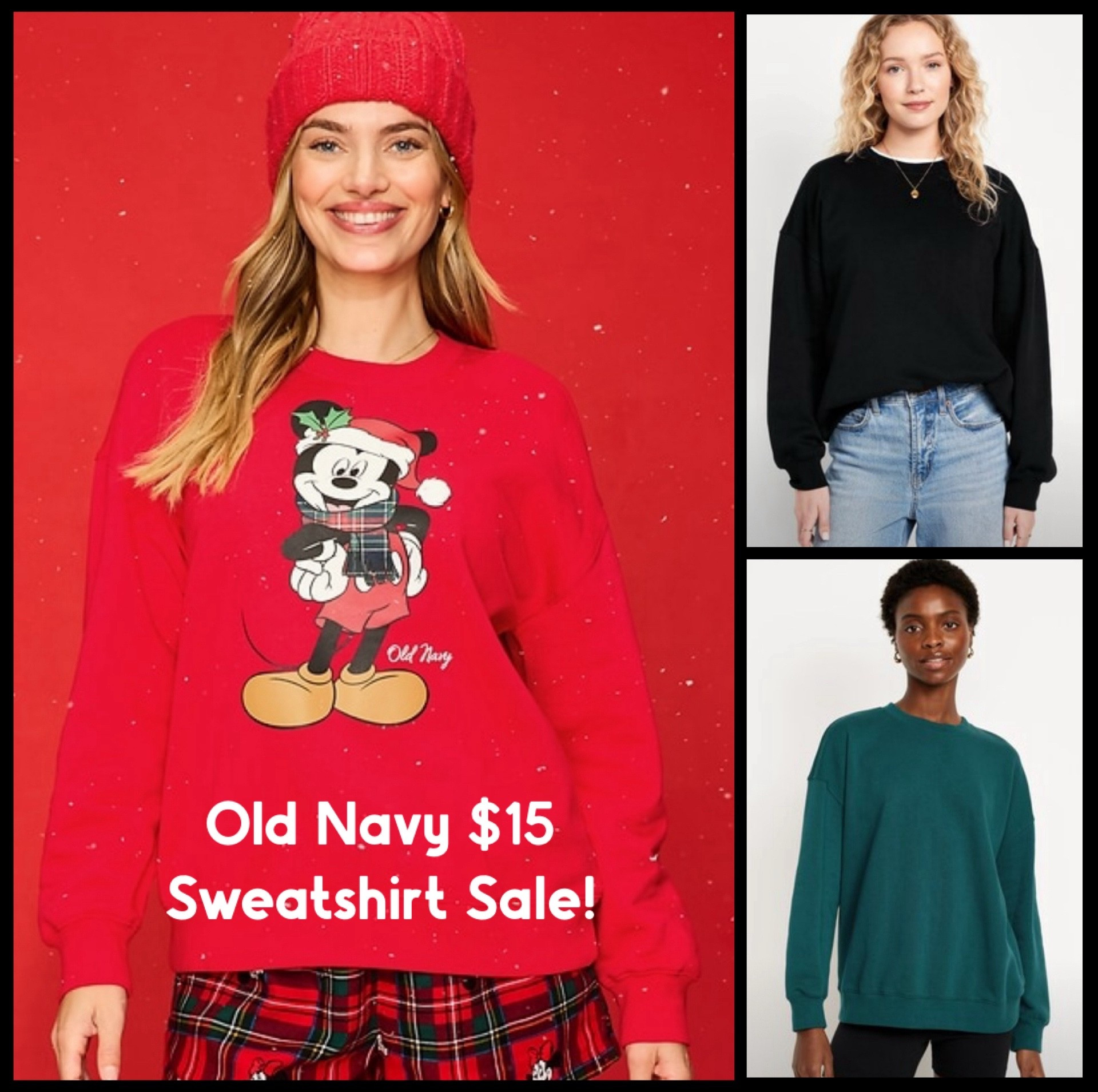 Old Navy has their SoComfy Oversized Sweatshirts down to only $15 today - normally $39.99!! Tons of options to select from, including their Disney Holiday Collection ❤️ Deal ends tonight! 

#LTKSaleAlert #LTKStyleTip #LTKSeasonal