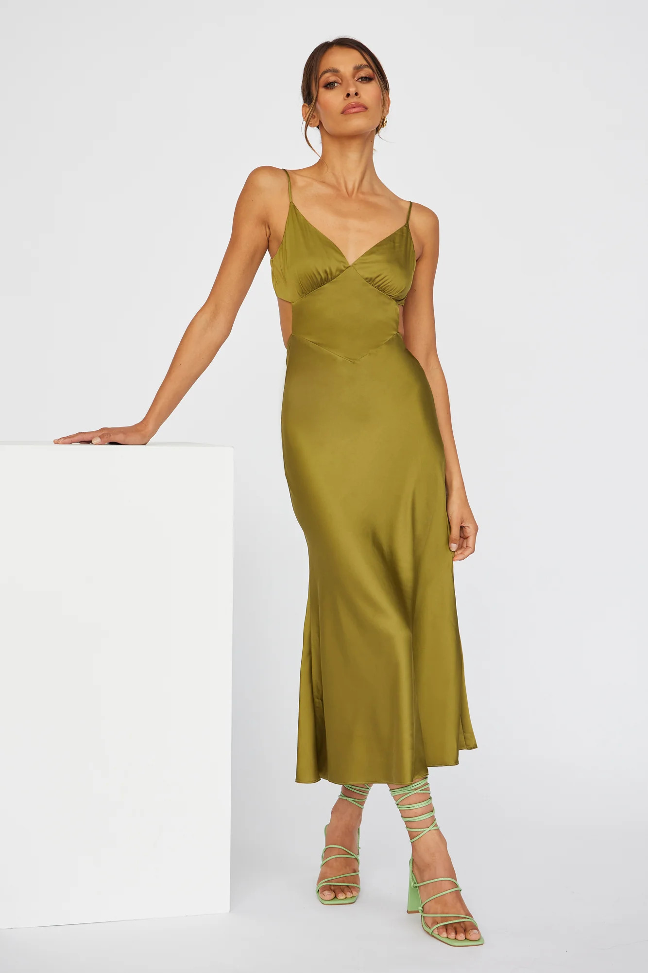 Sunrise Street Midi Dress Green | Hello Molly (US)