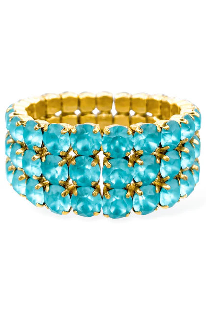 TOVA Olivia Aqua 3 Strand Bracelet | The Willow Tree